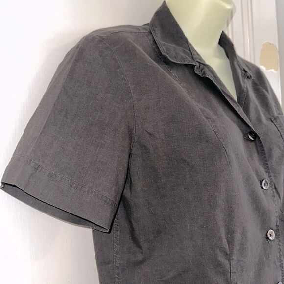 Vintage 60s Ship ‘n Shore Black Button-Up Short Sleeve Shirt - Picture 5 of 7